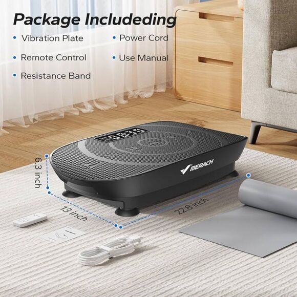 MERACH 2398 Slim Vibration Plate Exercise Machine/Lymphatic Drainage, Black. NIB - Picture 7 of 16